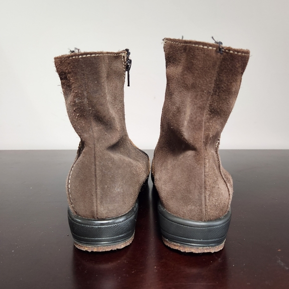 MARTINO brown suede patchwork ankle boots - Picture 4 of 11